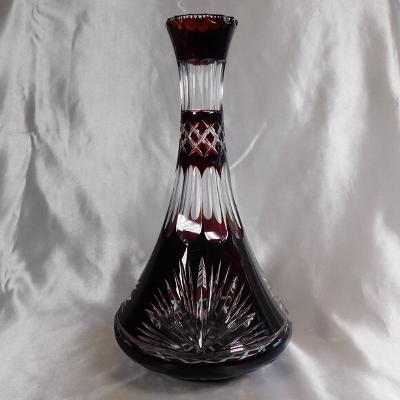 Red Cut to Clear Decanter # 24494